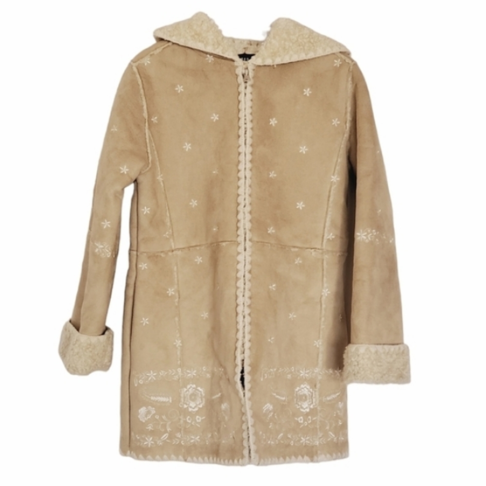 Gap Kids Faux Suede Sherpa Lined Jacket Tan Size XS